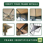 Replacement Canopy for Style Selections TPGAZ9116D, TPGAZ9126A 10' x 10' Gazebo - Beige, Riplock 350
