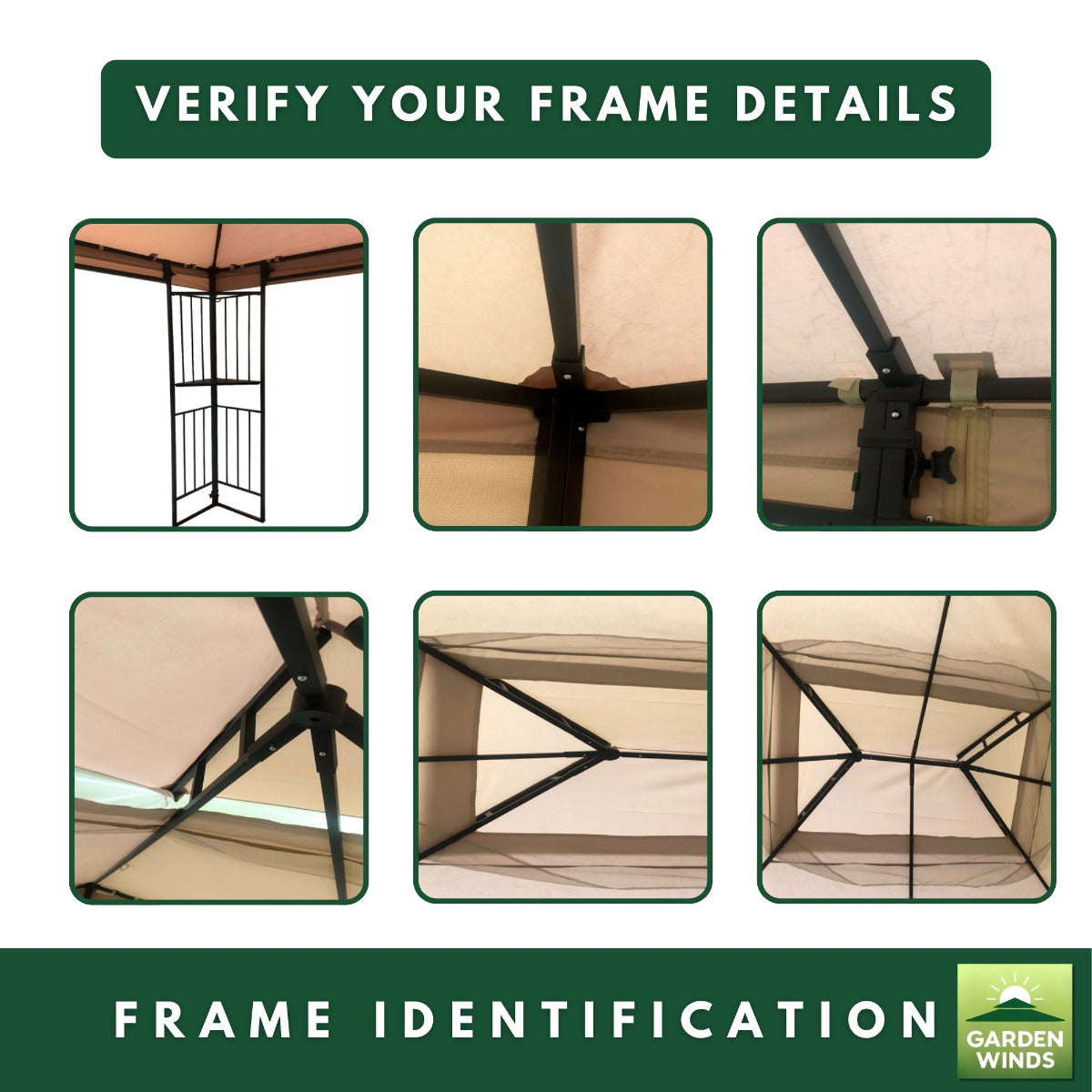 Replacement Canopy for Easy Assembly Mainstays MSD236247917053 10' x 12' Gazebo - RipLock 350