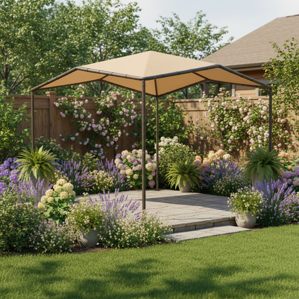 Replacement Canopy for Shelter Logic Pacifica 22512, 22513 10' x 10' Gazebo - Beige, Riplock 500