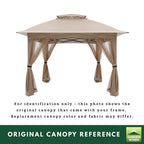Replacement Canopy for Cooshade JS-02 13' x 13' Pop Up Tent - Beige, RipLock 350