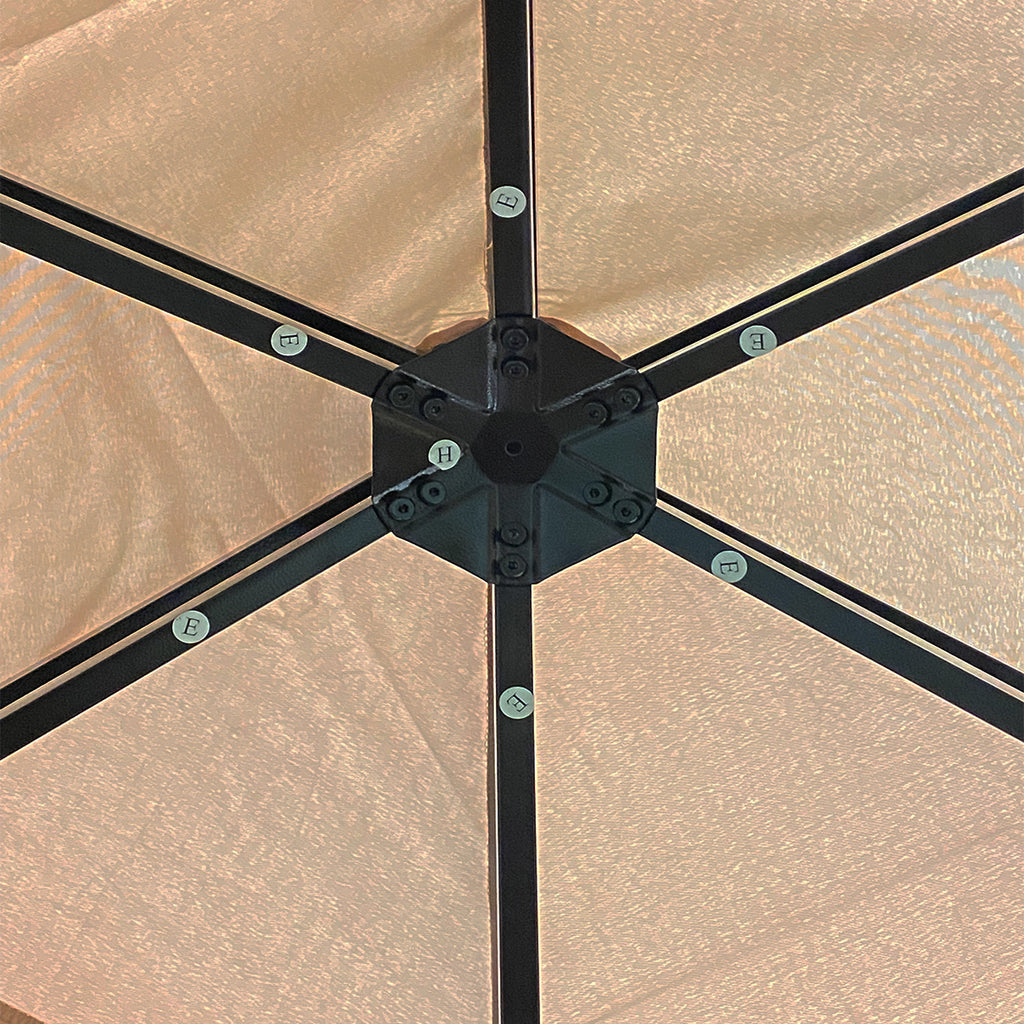 Replacement Canopy for B088NJWCZQ, HWG-028C Erommy 12ft Hexagon Gazebo - Riplock 350