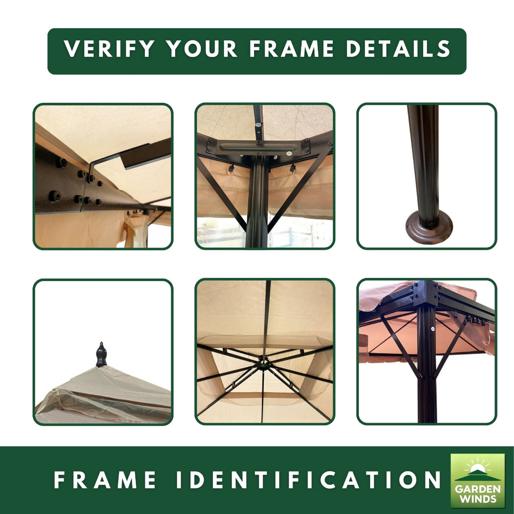 Replacement Canopy for Erommy Square B088NCCWXF, HWG-027C 12' Gazebo - Beige, Riplock 350
