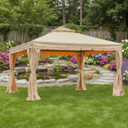 Replacement Canopy for Erommy Square B088NCCWXF, HWG-027C 12' Gazebo - Beige, Riplock 350