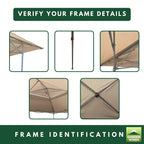 Replacement Canopy for JS-01 Cooshade 13' x 13' Straight Leg Instant Shelter - Beige, RipLock 350