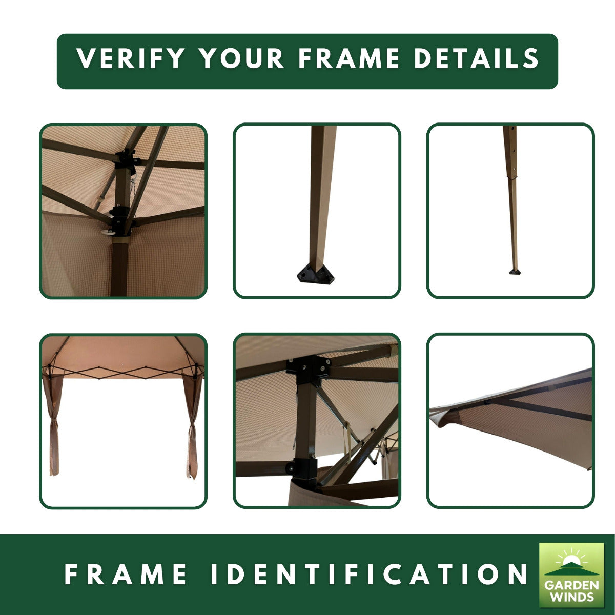 Replacement Canopy for PHI VILLA GA003-B-1 13' x 13'  Sun Shade Gazebo - Beige, RipLock 350