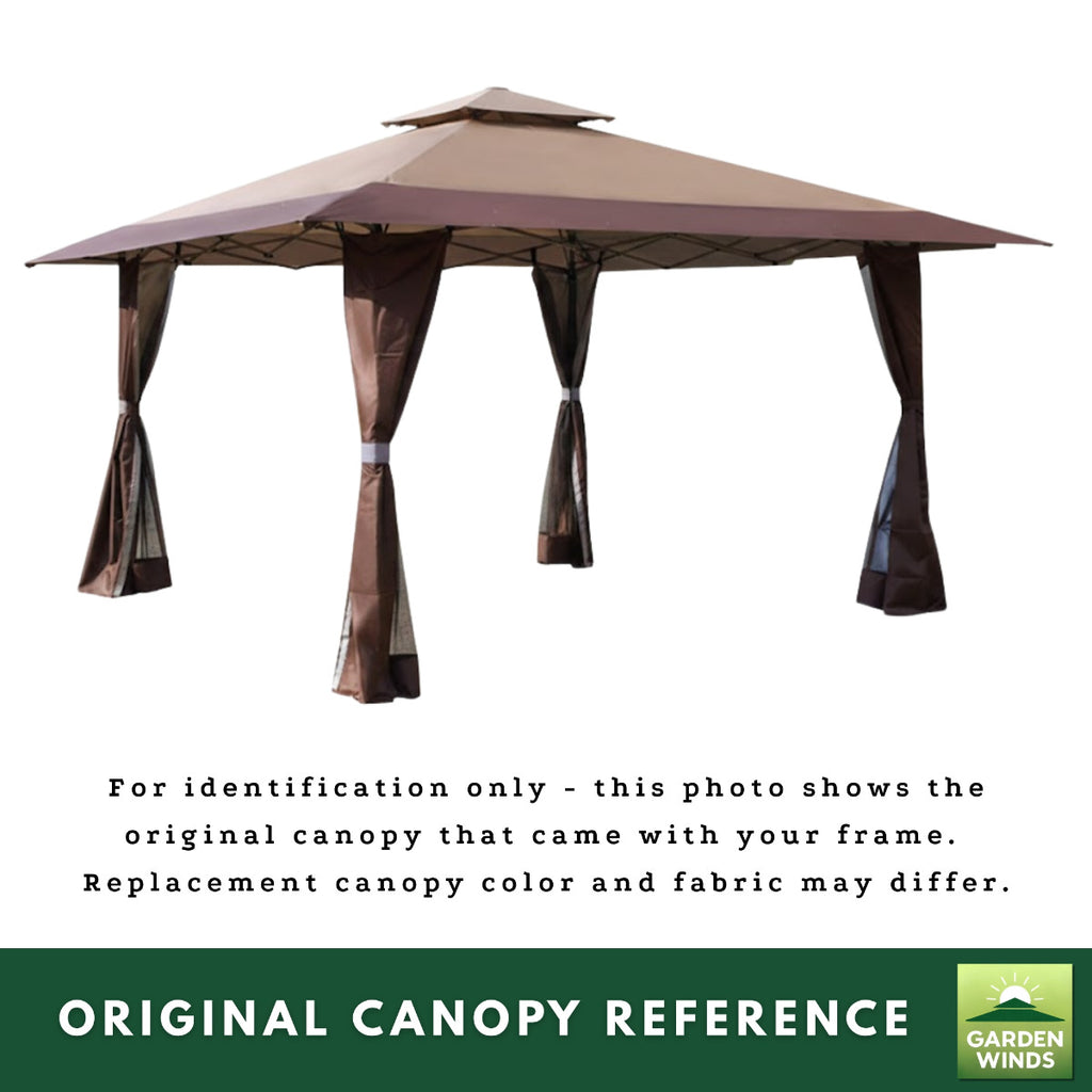 Replacement Canopy for PHI VILLA GA003-B-1 13' x 13'  Sun Shade Gazebo - Beige, RipLock 350