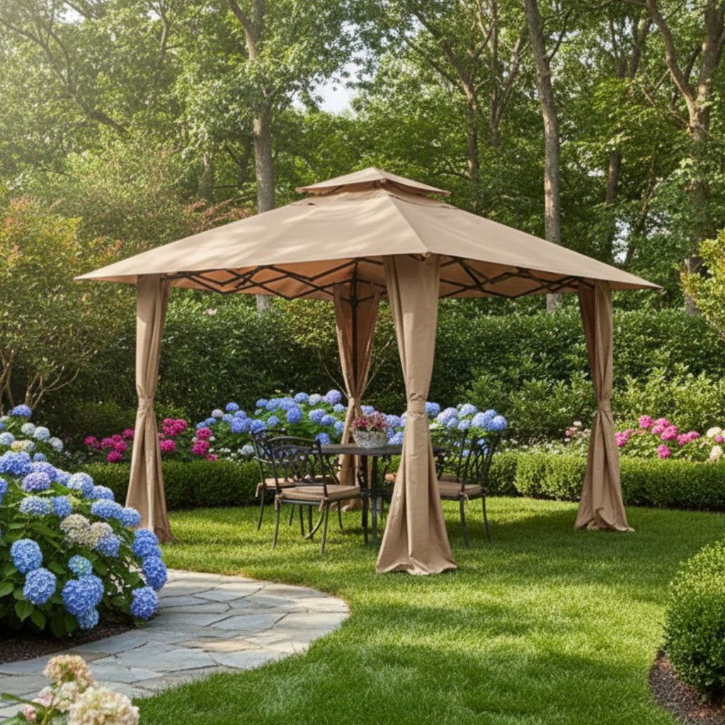 Replacement Canopy for PHI VILLA GA003-B-1 13' x 13'  Sun Shade Gazebo - Beige, RipLock 350