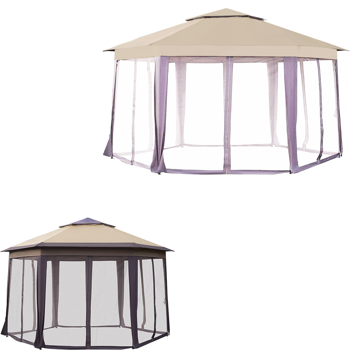 Replacement Canopy for 84C-120 Outsunny 13' Hexagon Pop Up Gazebo - RipLock 350
