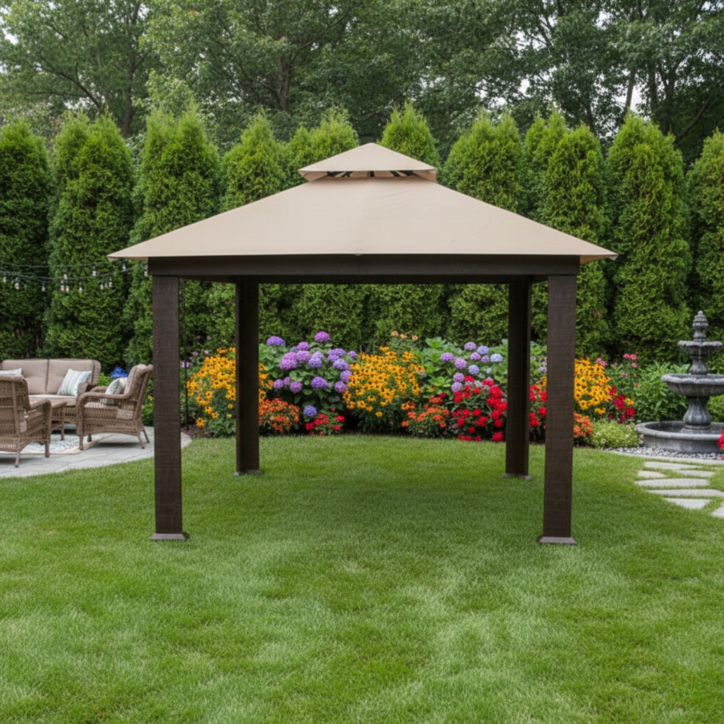 Replacement Canopy for Elite Shade USA X002045IRZ 12' x 12' Gazebo - Beige, RipLock 500