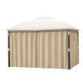Replacement Privacy Curtain Set for Crestfield A101017510 11' x 13' Gazebo - Beige, 350