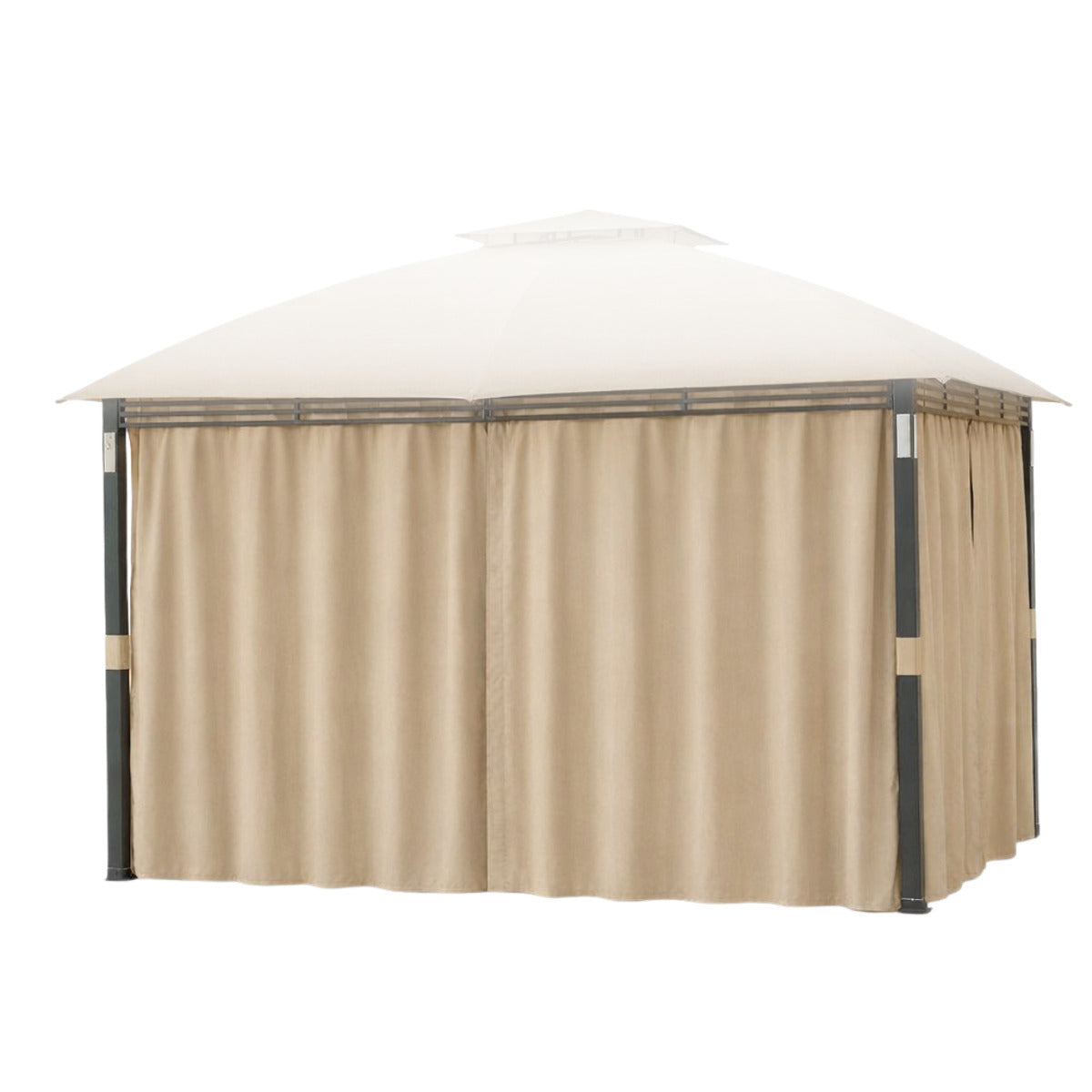 Replacement Privacy Curtain Set for Crestfield A101017510 11' x 13' Gazebo - Beige, 350