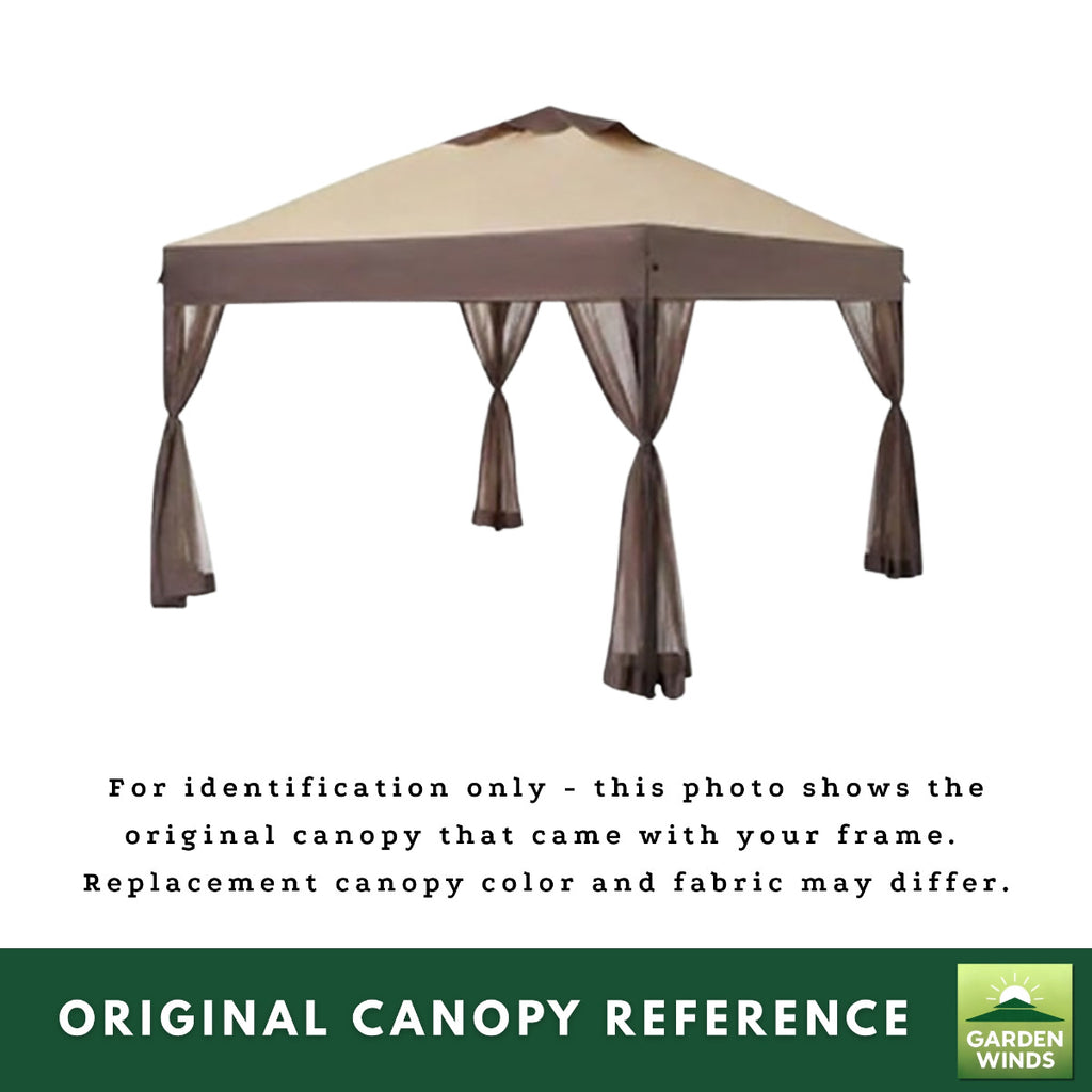 Replacement Canopy for Hampton Bay Stockton CL121PA 11' x 11' Pop Up Gazebo - Beige, RipLock 350