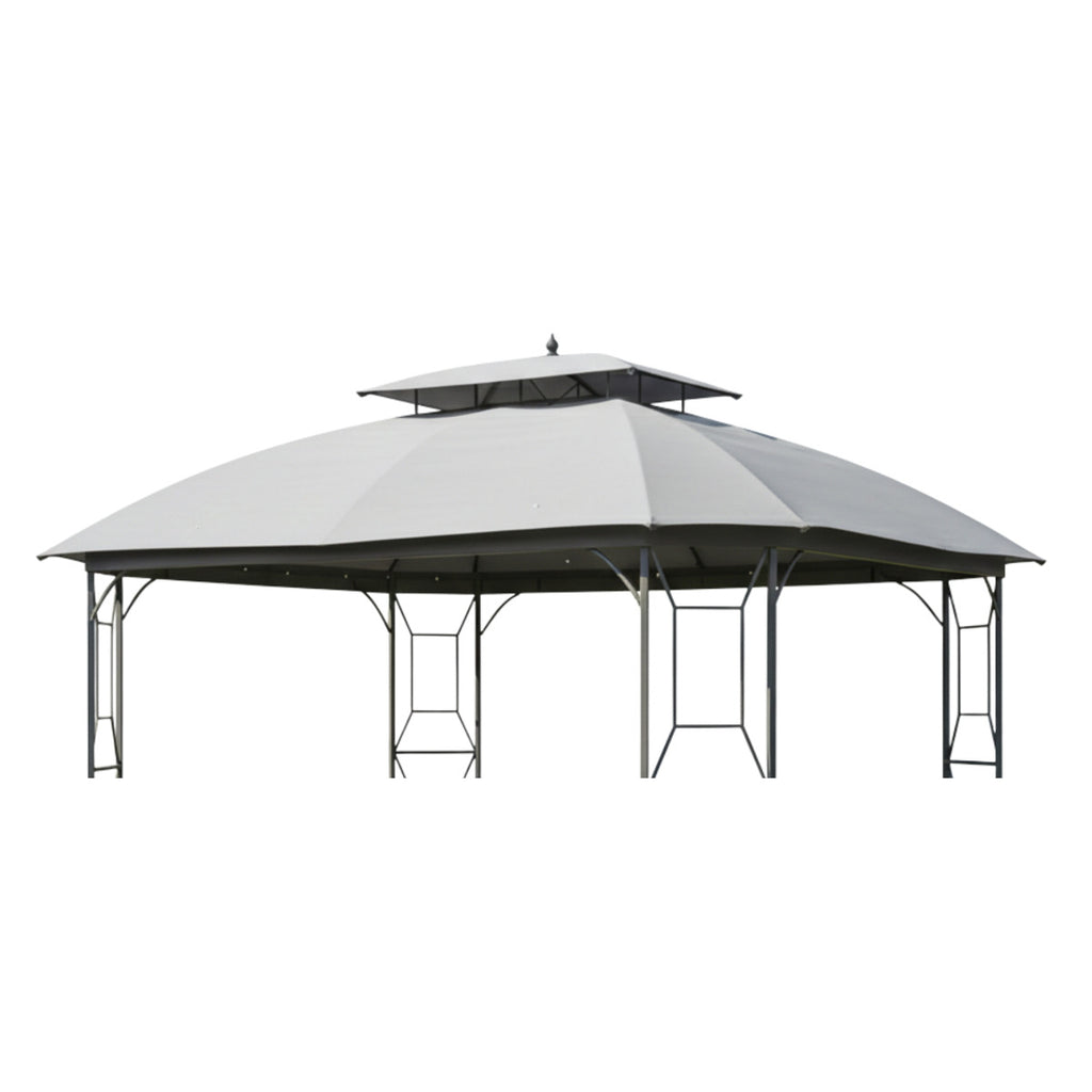 Replacement Canopy for Style Selections TPGAZ2236 11' x 13' Gazebo - Slate Gray, RipLock 350