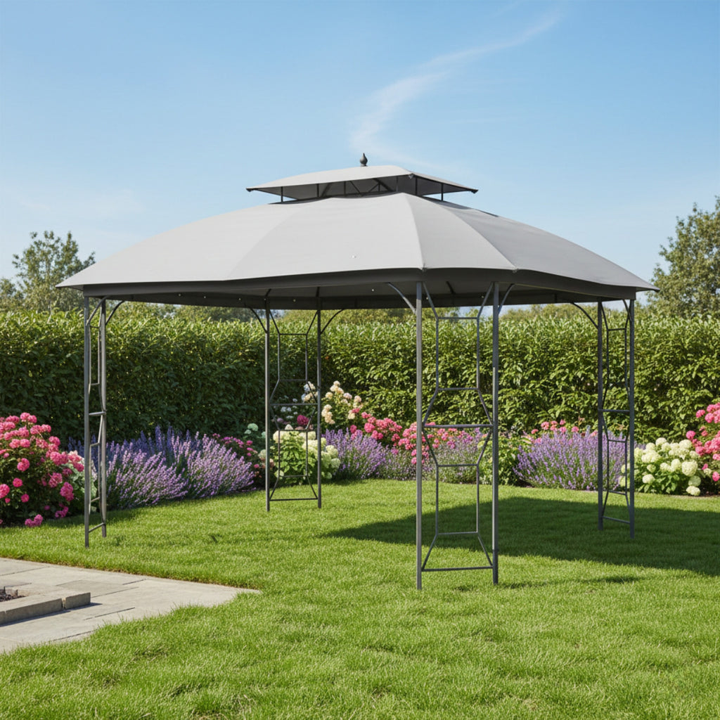 Replacement Canopy for Style Selections TPGAZ2236 11' x 13' Gazebo - Slate Gray, RipLock 350