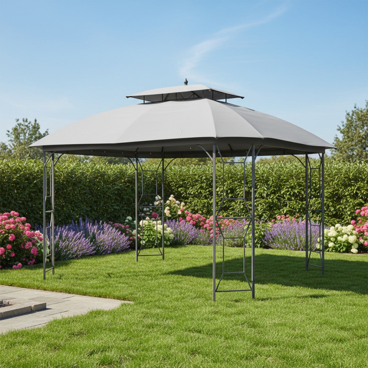 Replacement Canopy for Style Selections TPGAZ2236 11' x 13' Gazebo - Slate Gray, RipLock 350
