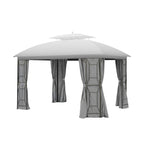 Replacement Privacy Curtain Set for Style Selections TPGAZ2236 11' x 13' Gazebo - Slate Gray, 350