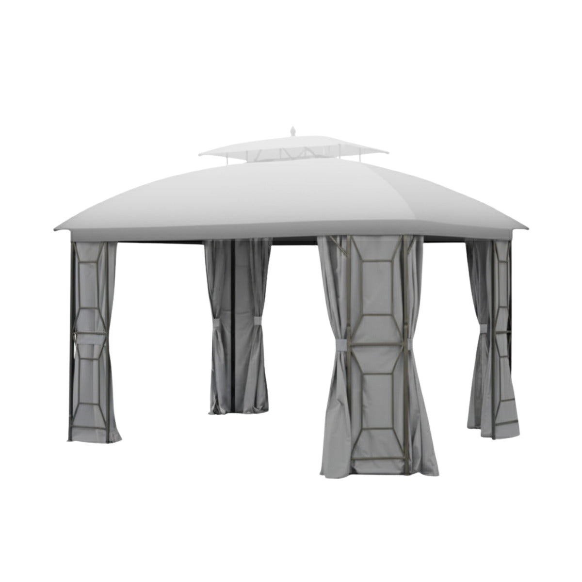Replacement Privacy Curtain Set for Style Selections TPGAZ2236 11' x 13' Gazebo - Slate Gray, 350