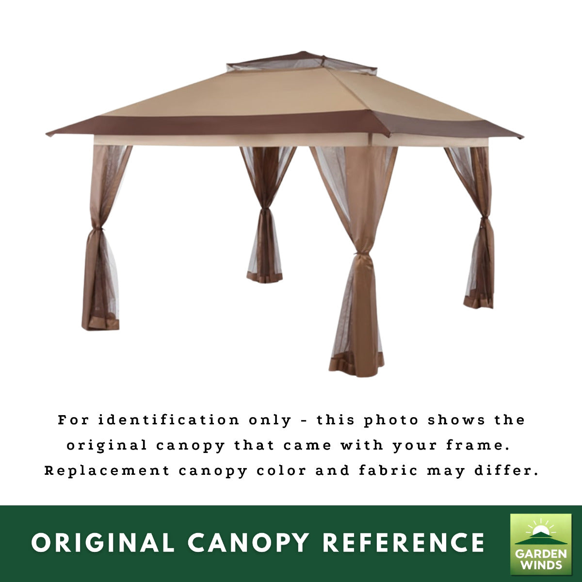 Replacement Canopy for Crown Shades CA169M 13' x 13' Pop Up Gazebo - RipLock 350