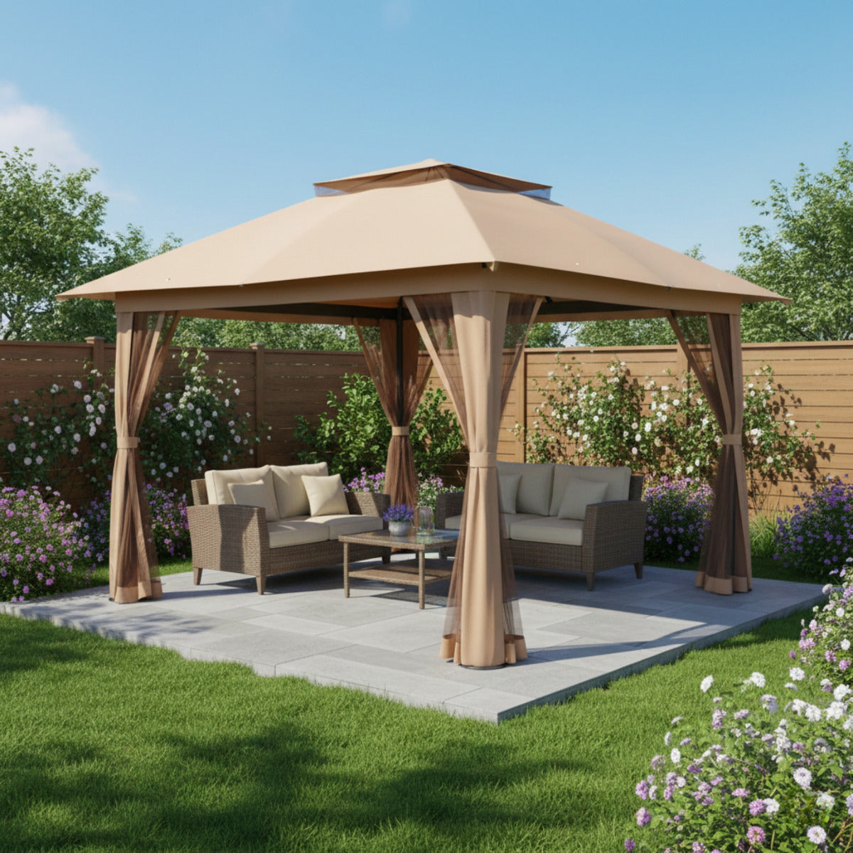 Replacement Canopy for Crown Shades CA169M 13' x 13' Pop Up Gazebo - RipLock 350