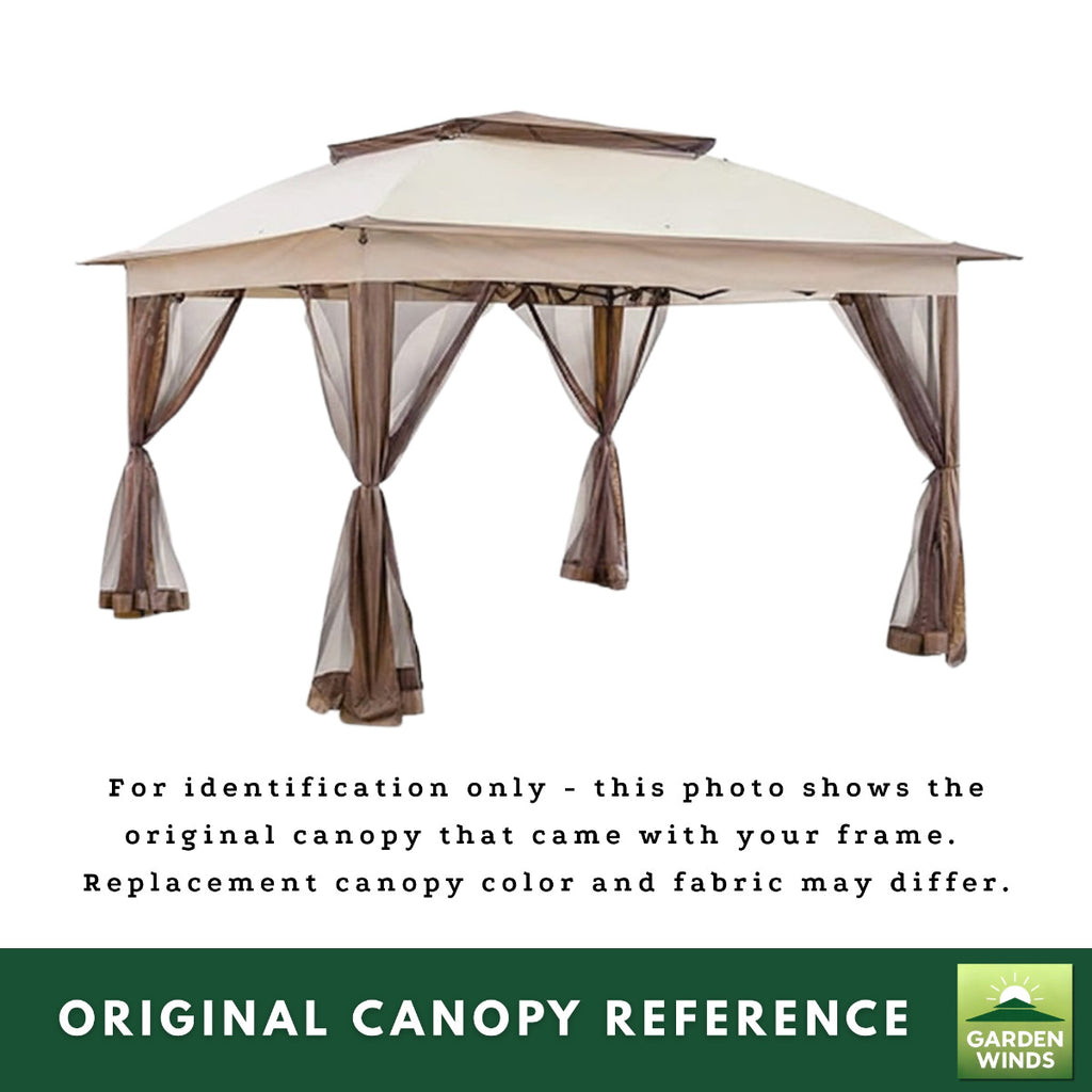 Replacement Canopy for Joyside JS-GWC-J01 11' x 11' Pop Up Gazebo - Beige, RipLock 350