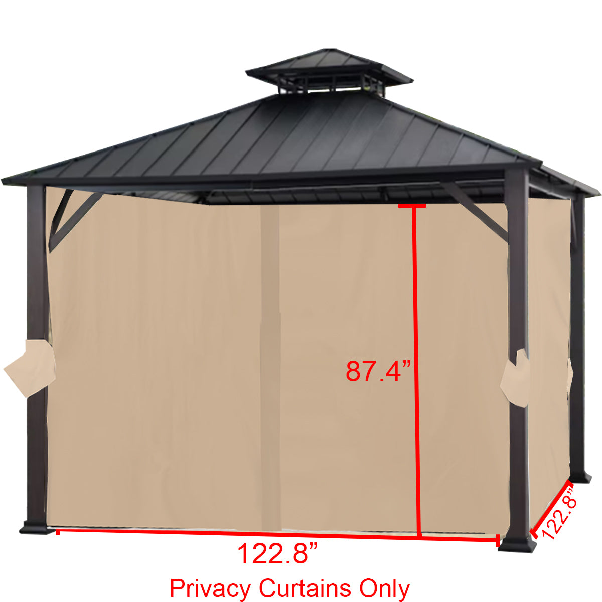Replacement Privacy Curtain Set for L-GZ1150PST-A Hard Top Gazebo