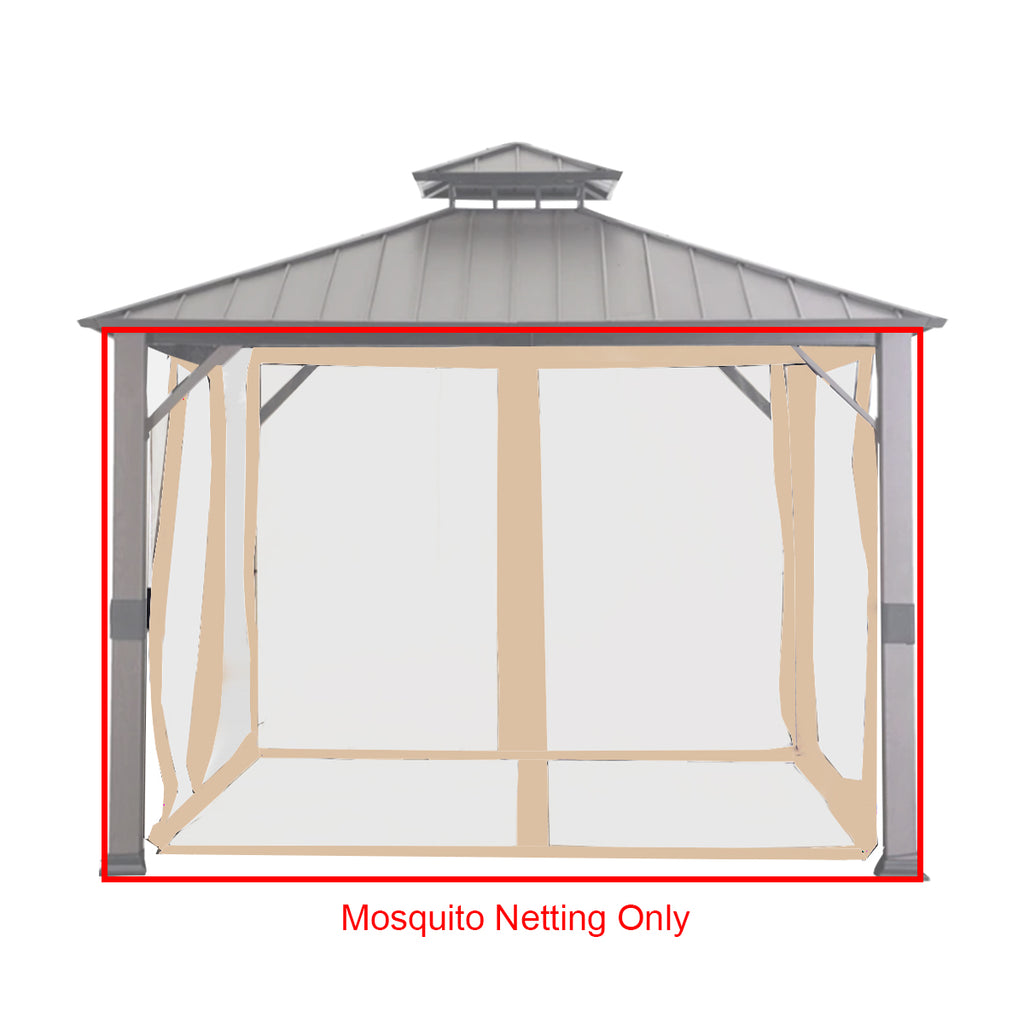 Universal Replacement Mosquito Netting Set for 10' X 10' Hard Top Gazebo