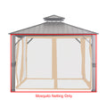 Universal Replacement Mosquito Netting Set for 10' X 10' Hard Top Gazebo