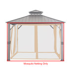 Universal Replacement Mosquito Netting Set for 10' X 10' Hard Top Gazebo