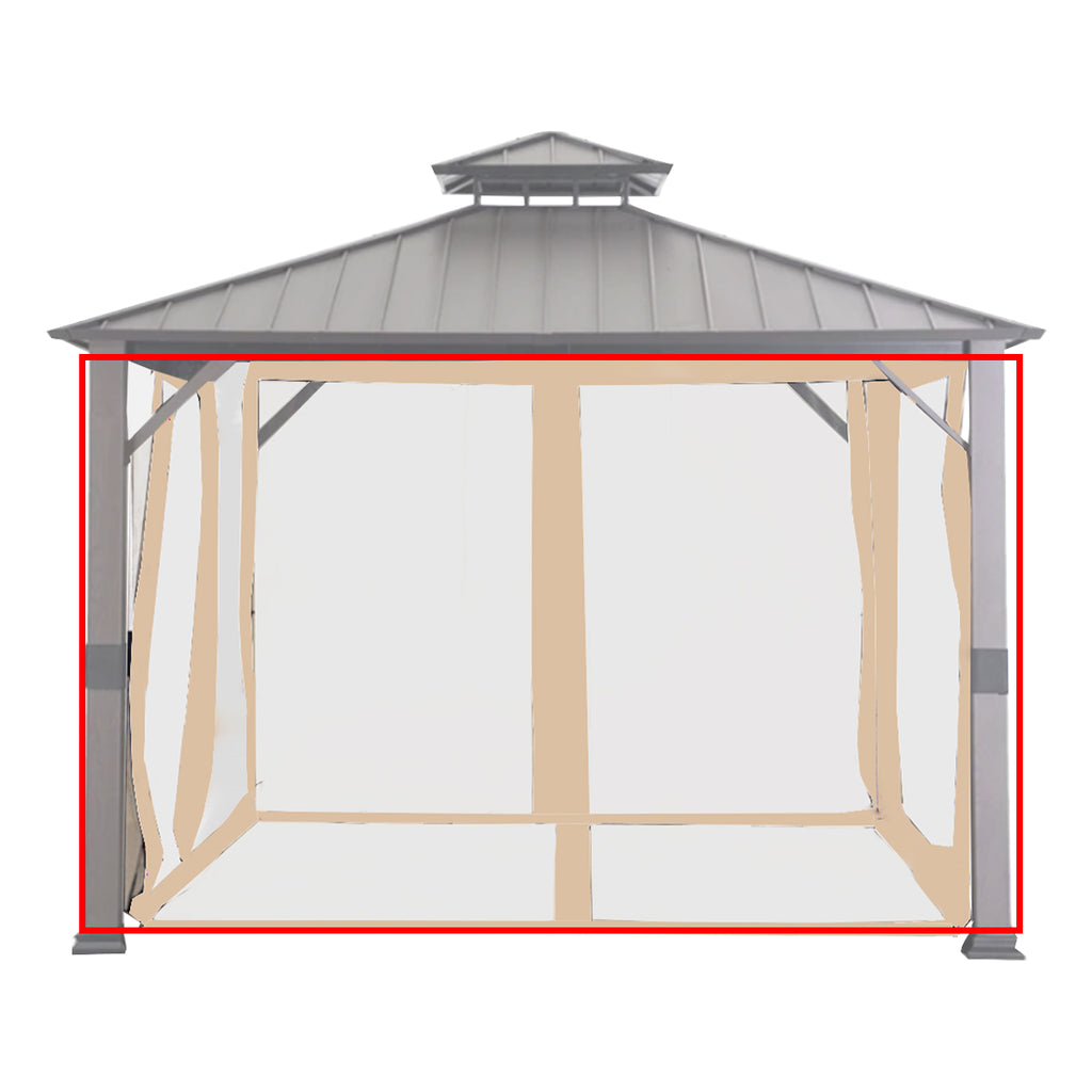 Universal Replacement Mosquito Netting Set for 10' X 10' Hard Top Gazebo