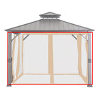 Universal Replacement Mosquito Netting Set for 10' X 10' Hard Top Gazebo