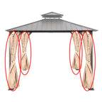 Universal Replacement Privacy Curtain Set for 10' X 10' Hard Top Gazebo