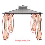 Universal Replacement Privacy Curtain Set for 10' X 10' Hard Top Gazebo