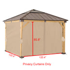 Replacement Privacy Curtain Set for A102007200 Hard Top Gazebo