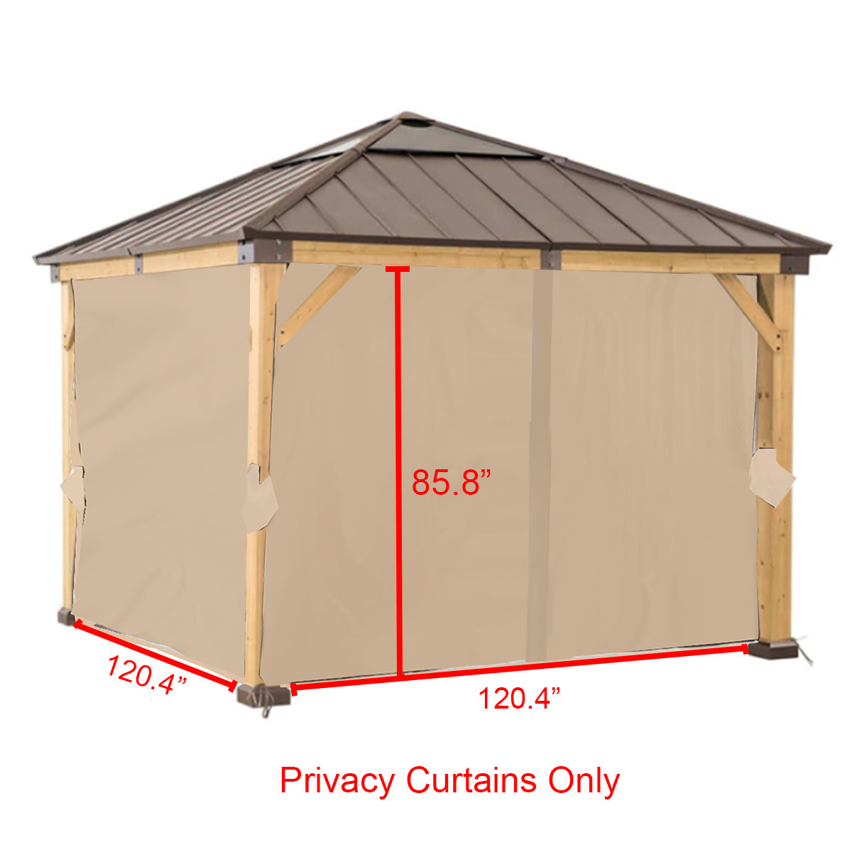 Replacement Privacy Curtain Set for A102007200 Hard Top Gazebo