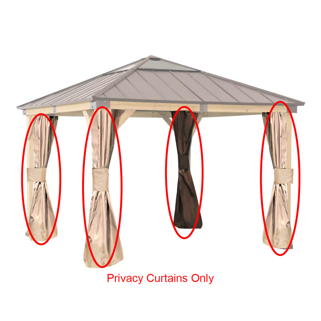 Replacement Privacy Curtain Set for A102007200 Hard Top Gazebo