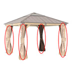 Replacement Privacy Curtain Set for A102007200 Hard Top Gazebo
