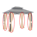 Universal Replacement Privacy Curtain Set for 11' X 9' Hard Top Gazebo