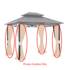 Universal Replacement Privacy Curtain Set for 11' X 9' Hard Top Gazebo