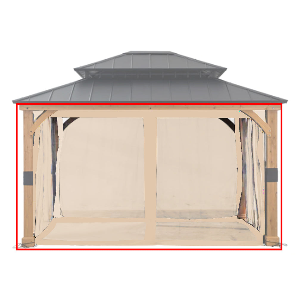 Universal Replacement Mosquito Netting Set for 10' X 12' Hard Top Gazebo