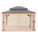 Universal Replacement Mosquito Netting Set for 10' X 12' Hard Top Gazebo