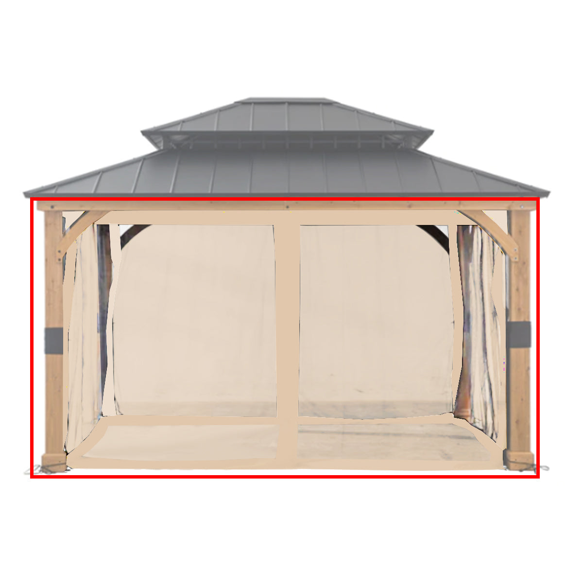 Universal Replacement Mosquito Netting Set for 10' X 12' Hard Top Gazebo