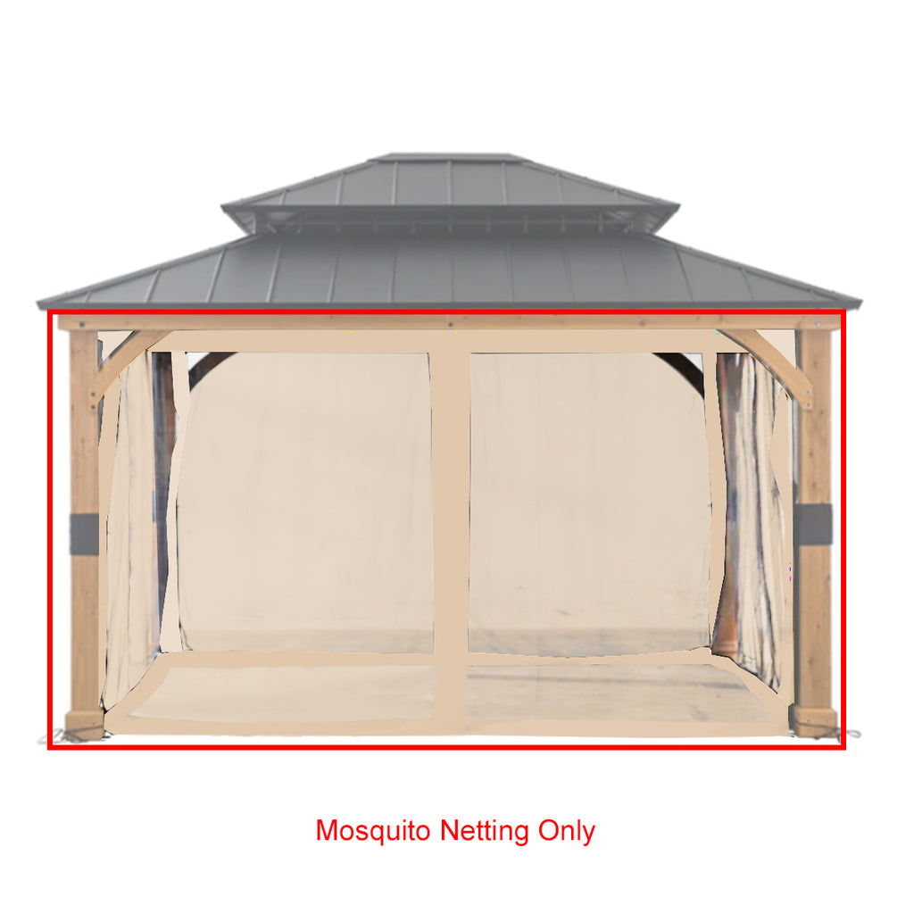 Universal Replacement Mosquito Netting Set for 10' X 12' Hard Top Gazebo