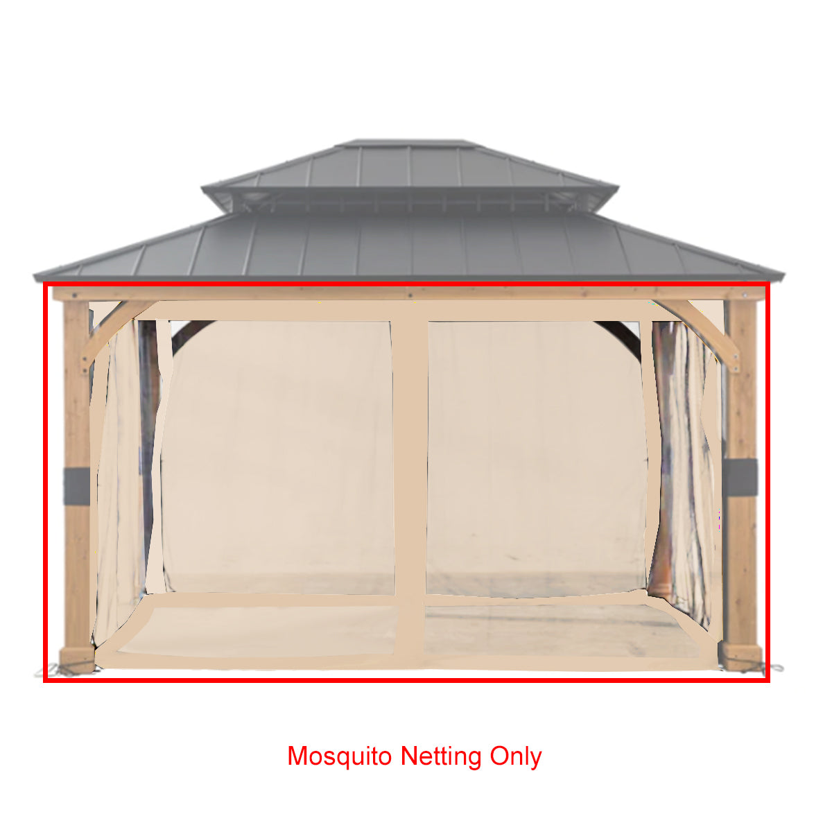 Universal Replacement Mosquito Netting Set for 10' X 12' Hard Top Gazebo