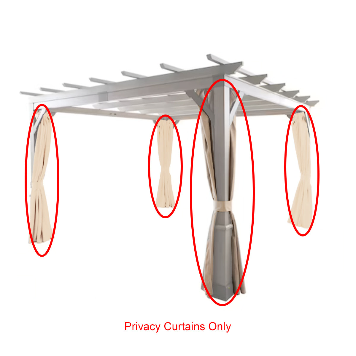 Replacement Privacy Curtain Set for Allen + Roth Riverpointe Pergola