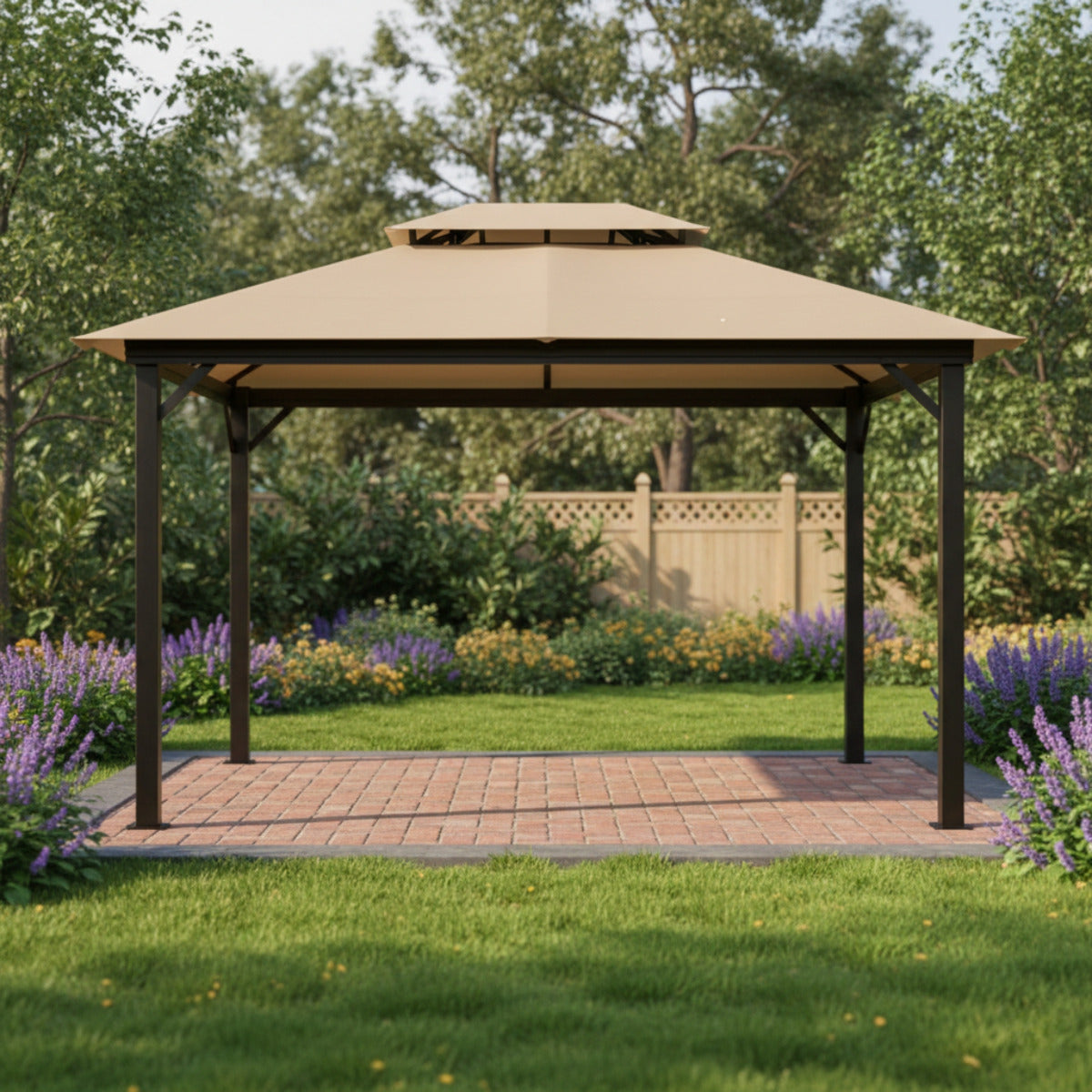 Replacement Canopy for Spencer Hill GG-11076-AAP 10' x 12' Gazebo - Beige, RipLock 350