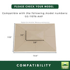 Replacement Canopy for Spencer Hill GG-11076-AAP 10' x 12' Gazebo - Beige, RipLock 350