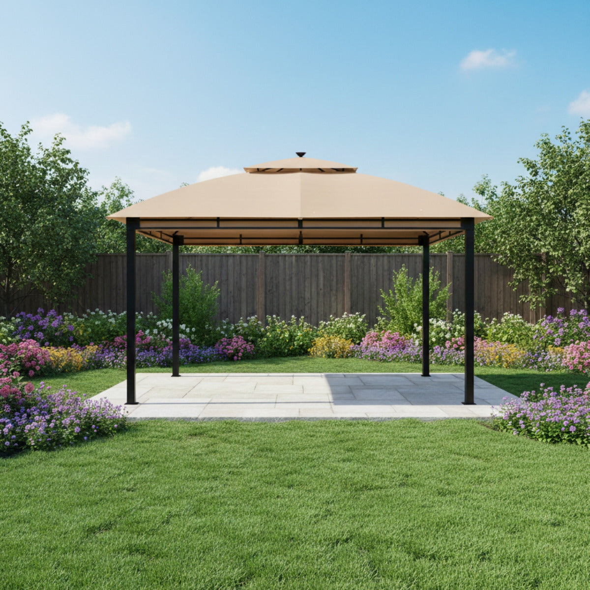 Replacement Canopy for Jasper Hill A101016920 11' x 13' Gazebo - Beige, RipLock 350