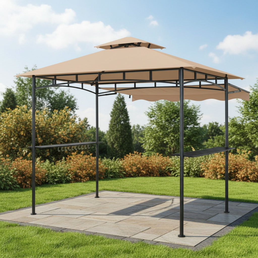 Replacement Canopy for Charmeleon 2 Tiered AHGUS-CM-G85-BR 8' x 5' Grill Gazebo - Beige, RipLock 350