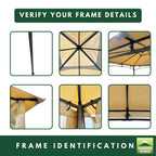 Replacement Canopy for MasterCanopy 0909DP-NT 8' x 8' Gazebo - Beige, RipLock 350