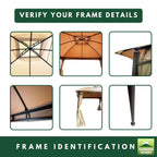Replacement Canopy for Fab Based AHGUS-CM-D11995KH-NC 10' x 12' Arc Leg Gazebo - Beige, RipLock 350